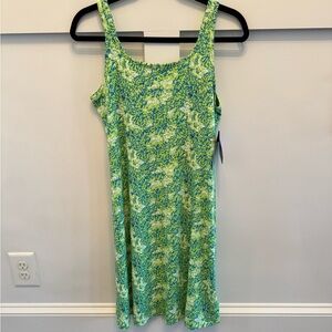 NWT Columbia PFG Freezer III Green and Blue Midi Dress - Size M